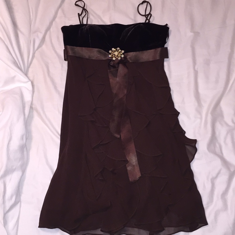 BCBG velvet and silk winter cocktail dress